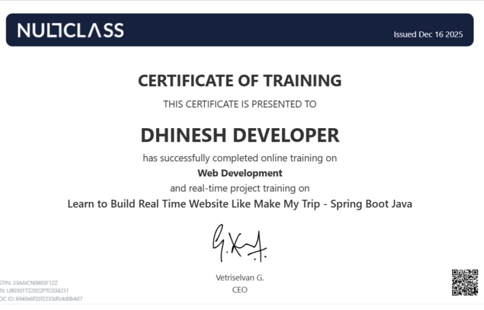 Web Development Internship